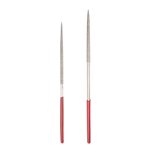 Image of sourcing map 2mm x 100mm & 3mm x 140mm Round Diamond Needle File 150 Grit Set of 7 Pcs