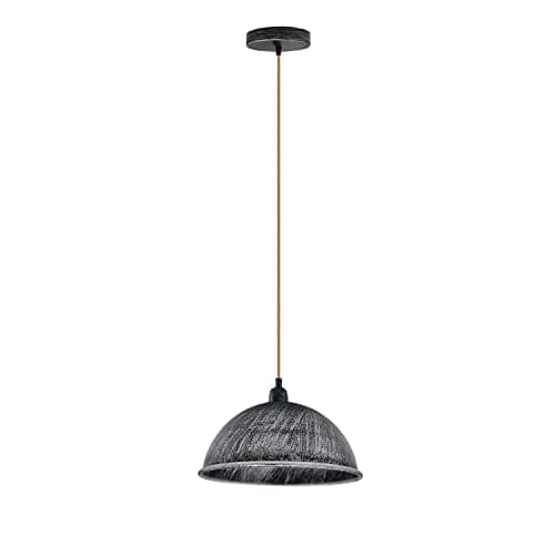 Image of LEDSone Vintage Industrial Loft Lights Fittings Ceiling Brushed Silver Pendant Lights Chandelier Dome Metal Light Shade Hanging E27 Pendant Light Lamp Fixture for Living Room Dining Room Bedroom.