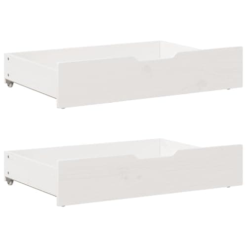 Image of vidaXL Under-Bed Drawers - 2pcs Storage Boxes, White Pine Wood, 80x55x16 cm, 20kg Capacity Each - Sliding Drawer with Wheels, Bedroom Storage Solution
