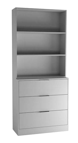 Image of URBNLIVING 60/80cm 3 Drawer Tier Wooden Storage Chest Cabinet & Display Bookcase Shelving