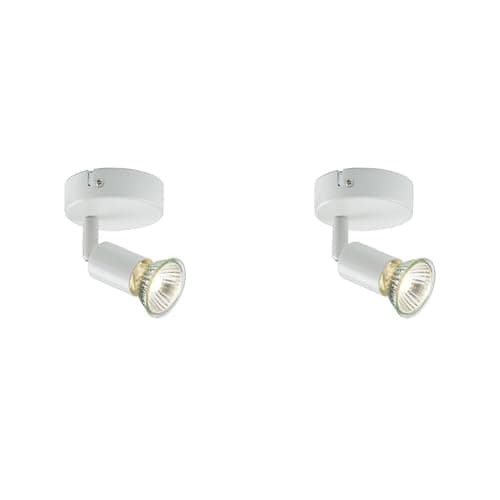 Image of Knightsbridge 230V GU10 Single Spotlight-White (Pack of 2)
