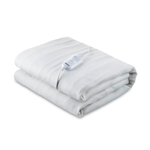 Image of GEEPAS Electric Blanket King Size | Soft Heated Underblanket Mattress Cover with 3 Heat Levels & Fast Heat Up | Fitted Bed Warmer Pad with Detachable Controller, Overheat Protection | 137 x 165 cm