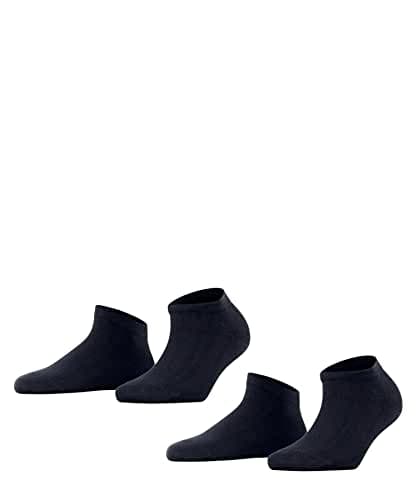 Image of FALKE Women's Happy 2-Pack W SN Cotton Low-Cut Plain 2 Pairs Trainer Socks, Blue (Dark Navy 6375), 2.5-5