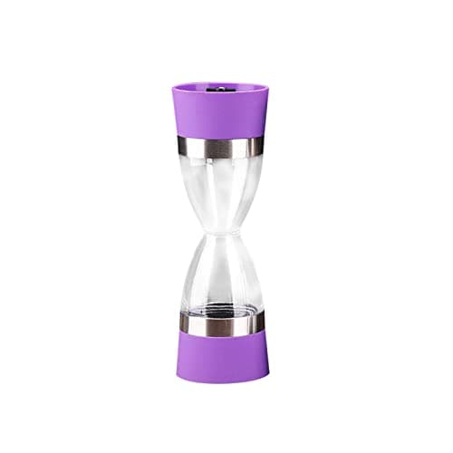 Image of Salt and Pepper Mill Grinder Set 2 in 1 Salt & Peppercorn Shaker Mill Double Head Refillable Spice Grinder with Ceramic Rotor Adjustable Coarseness for Picnic, Dinner, Parties, BBQ (Color : Purple)