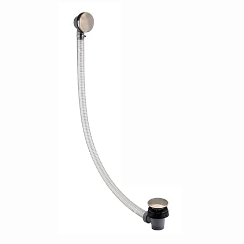 Image of ENKI, W32, 1.5 Inch Brass Bath Waste with Overflow, Reinforced Long Cut to Size Pipe, Pop Up Waste Connection, Contemporary Design, Pop Up Bath Plug Waste, Easy Clean, Easy to Install Bath Waste Kit