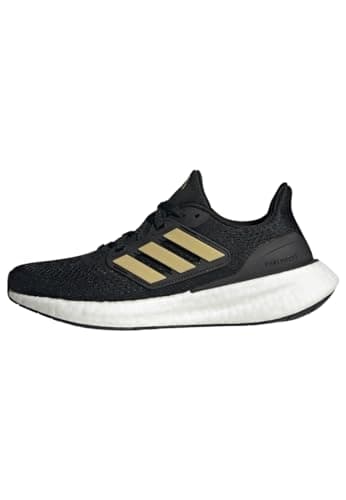 Image of adidas Women's Pureboost 23 Shoes, Core Black/Gold Metallic/Carbon, 7 UK