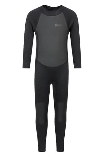 Image of Mountain Warehouse Kids Full Wetsuit - 2mm Thickness, UPF50+, Neoprene Children's Wetsuit, Flat Seams, Easy Glide Zip Swimming Wetsuit - Spring Summer Black Teen Size 13 Years