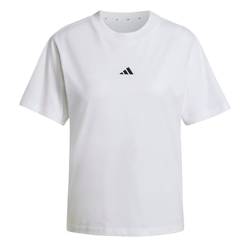 Image of adidas Women's Essentials Small Logo Cotton T-Shirt, White/Black, XL