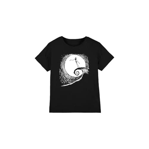 Image of The Nightmare Before Christmas Boys Jack Moon Silhouette Unisex Kids T-Shirt, Black, 12-13 Years UK