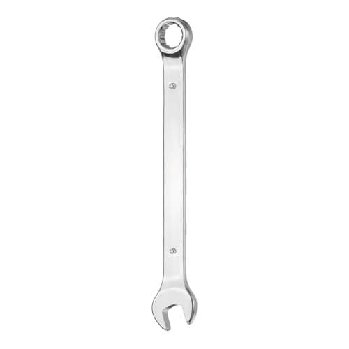Image of sourcing map Combination Wrench 9mm Metric 12-Point Box and Open End 45# Carbon Steel Double Ended Spanner Tool for Automotive Pipe Furniture Machinery DIY Repair, Silver White