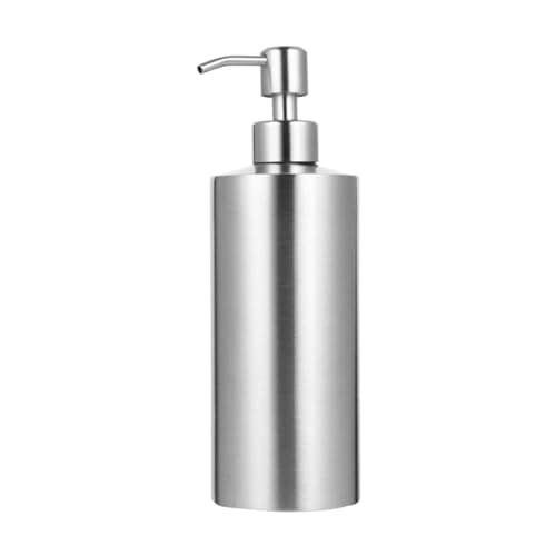 Image of Cabilock 550ml Stainless Steel Soap Dispenser, Large Metal Hand Wash Pump Bottle for Bathroom Kitchen Sink, Rust Proof Refillable Washing Up Liquid Container (Silver)