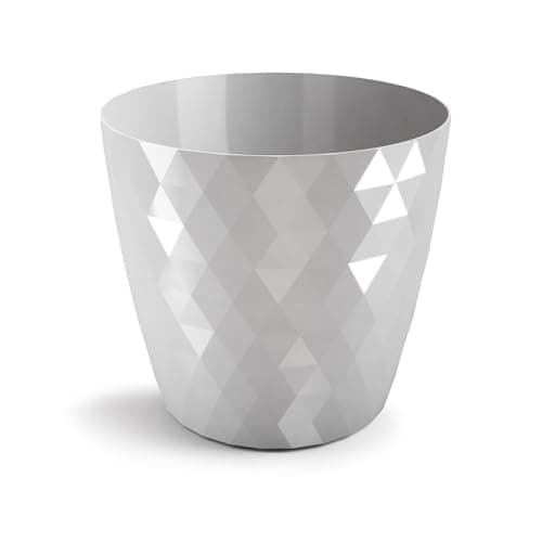 Image of B2C Flowerpot Round Plastic plant pot Crystal Modern Decorative Small Medium Large 7 sizes 9 coolours (Grey, 20 cm)