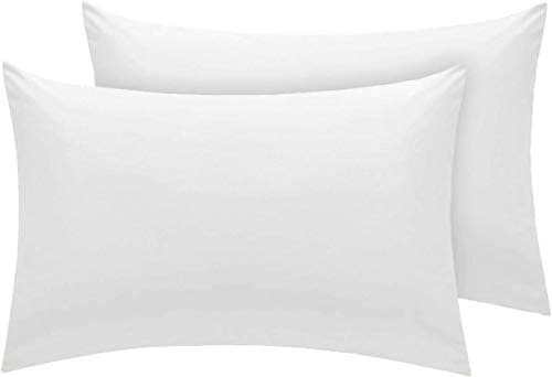 Image of AmigoZone 2 Pack 100% Egyptian Cotton 400 Thread Count Pillowcases (White, 2pc Housewife Pillowcases)