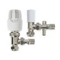 Image of Drayton 10 10 264 White RT414 15 mm Angle TRV and Lockshield/DO Valve