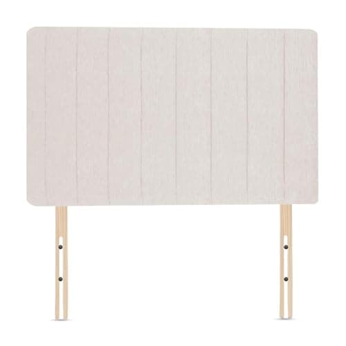 Image of Elixir Furniture Luxury Portland Divan Bed Headboards | Elegant Chenille Fabric Headboards for Single Size Bed | Cream color with wooden material Stylish headboards for beds (Cream, 3ft Single)