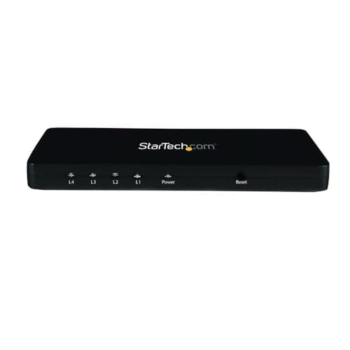 Image of StarTech.com 4K HDMI Splitter - 4k 30Hz - 4 Port - Aluminum - Backward Compatible - HDMI Multi Port - HDMI Hub (ST124HD4K)