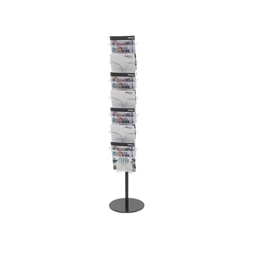 Image of Deflecto A4 Portrait 7 Pocket Wire Literature Holder Floor Stand, A4 File Holder Rack, Letter Rack Stand, A4 Portrait File Display Magazine Rack