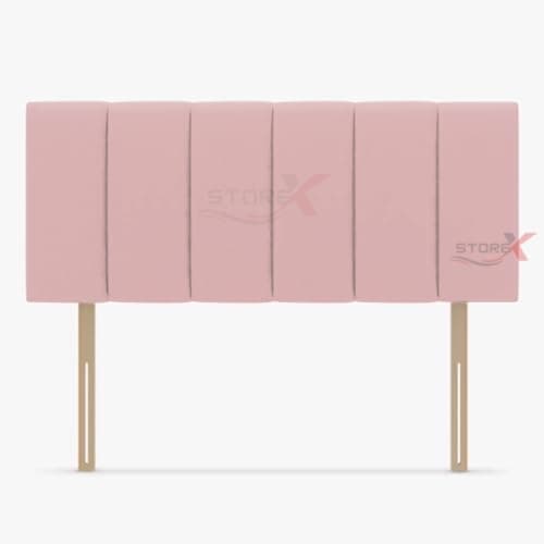 Image of STOREX Plush Fabric Padded Lined Headboard For Devan Bed Bedroom Furniture Size 2Ft 6Inch/ 3Ft/ 4Ft/ 4Ft 6Inch/ 5Ft /6Ft -20 Inch Height 20inch (Pink, 20inch Height 4FT Small Double)