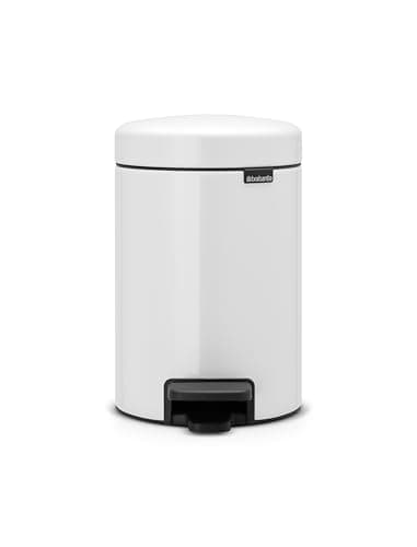 Image of Brabantia 112126 Pedal Bin newIcon with Plastic Inner Bucket, 3 L-White