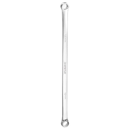 Image of sourcing map Double End Box Wrench 14 x 15 mm Metric 12 Point 0 Degree Offset Extra Long Double End Box Ratcheting Wrench CR-V Polished Long Spanner Tools for Repairs
