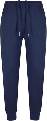 Image of reshmena® Kids Joggers Girls, Boys, Pants, Sports Fleece, Jogging Tracksuit Kids School Joggers Pants Sports PE Trouser Sport Gym wear Casual 7-8 Yrs Navy INS