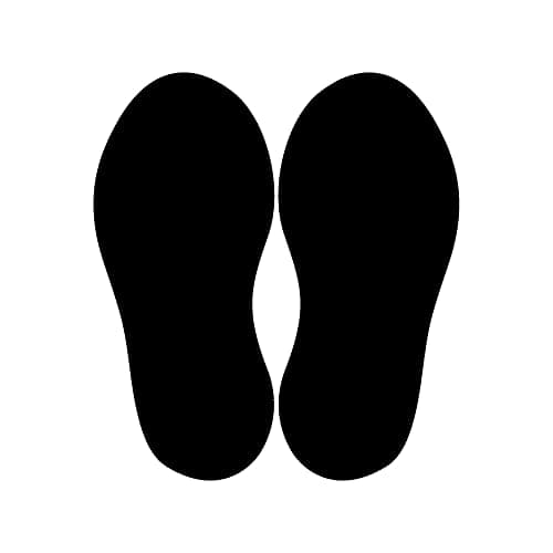 Image of stempel-fabrik Pair of Floor Stickers - Self Adhesive Floor Spacers with Anti-Slip Coating (10 Pairs of Footprints | Foot Size 250 x 100 mm | Black)