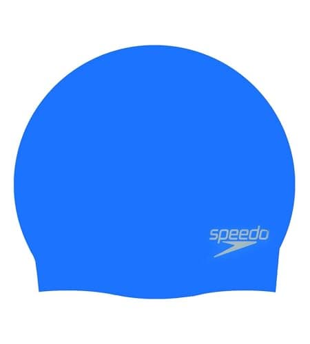 Image of Speedo Unisex-Adult Plain Moulded Silicone Swimming Cap | Swim Essentials | Hair Protection Training Aids
