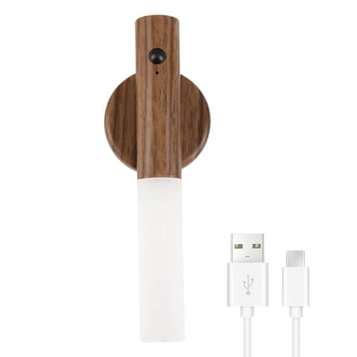 Image of USB Rechargeable Wall Lights Wireless LED Motion Sensor Night Light Portable Stick on Wall Lights Removable Magnetic Cordless Automatic Battery Strip Lamp for Indoor Hallway Bathroom Stairway (Brown)