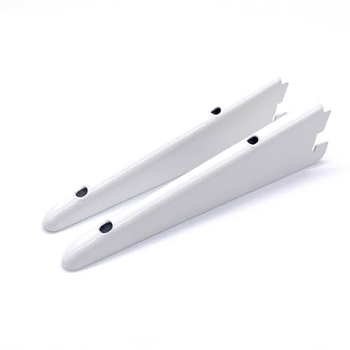 Image of EAI Twin Slot Wall Mounted Shelving Bracket - Pack of 2, White, 170mm | Strong, Heavy Duty Steel Shelf Bracket | For Shed, Garage, Indoor Storage | Easy To Install Rack