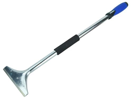 Image of Faithfull Heavy-Duty Long Handle Scraper for Removing Wall Coverings, Wallpaper & Tiles – 150mm (6in) Blade, 600mm (24 in) Length
