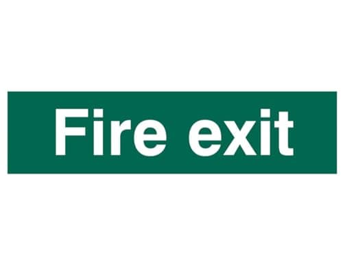Image of Scan SCA5204 Self adhesive PVC sign - Fire exit (text only) - 200 x 50mm