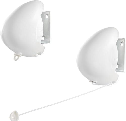 Image of Leifheit Rollfix 80 Longline Wall-Mounted Towel Rack, Foldaway Clothes Airer for Indoor & Outdoor, Clothes Drying Rack for Indoor or Outdoor, 8 m Drying Space, White