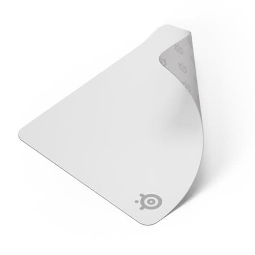 Image of SteelSeries QcK Large Gaming Mousepad - White - Non-Slip Silicone Rubber Base - Peak Tracking and Stability - Optimized for Gaming Sensors - 450 mm x 400 mm - FPS, MOBAs, RTS, MMO