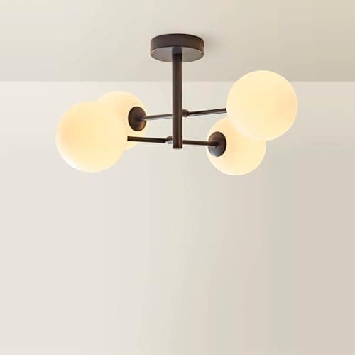 Image of ValueLights | Darla Navy 4 Way Frosted Globe Bathroom Ceiling Light | Ceiling Lights, Home Décor & Improvement Essential | Mains Wired