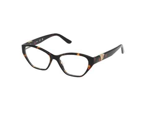 Image of Guess 50162 Shiny Grey Eyeglasses, 052 - Dark Havana, 53
