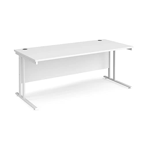 Image of DAMS Maestro 25 WL straight desk 1800mm x 800mm - white cantilever frame, white top