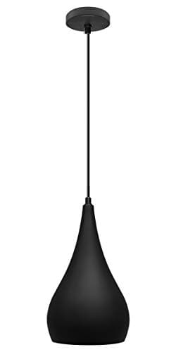 Image of Modern Teardrop Pendant Ceiling Light Black Shade Contemporary Hanging Lamp M0141F