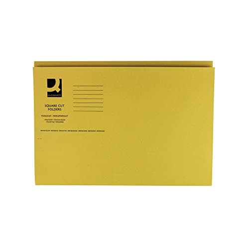 Image of Q-Connect Square Cut Folder Mediumweight 250gsm Foolscap Yellow (Pack of 100)
