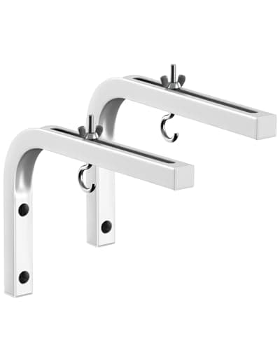 Image of WASJOYE Universal Projector Screen Ceiling Mount, 2 Pcs Wall Hanging Mount L-Brackets, 16.5cm Adjustable Extension with Hook Home Projector and Movie Screens Hold up to 20KG, White