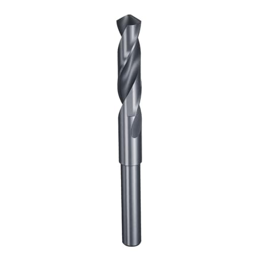 Image of sourcing map 16mm Drill Bit 1/2" Reduced Shank Round 4241 High Speed Steel Nitriding Black 118° Standard Point for Plastic Wood Copper Aluminum Iron Medium Soft Metal