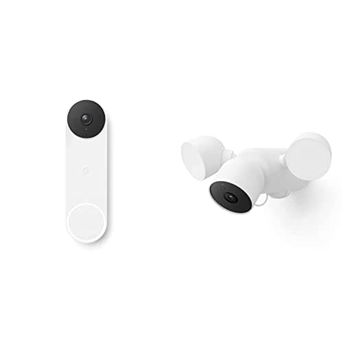 Image of Google Nest Doorbell (Battery) - Wireless Video Doorbell - Smart WiFi Doorbell Camera, Snow + Cam with Floodlight (Outdoor, Wired) Security Camera - Smart Home WiFi Camera