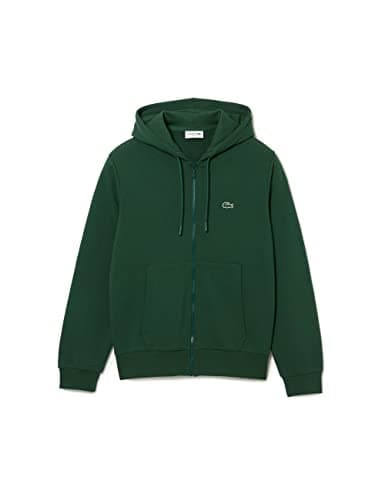 Image of Lacoste Mens Zip Basic Fleece Hoodie Green XXL
