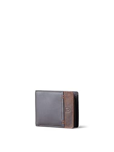 Image of Lakeland Leather Stitch Bi-Fold Wallet for Men - RFID Protected Brown Leather Wallet with Coin Pocket, ID Window & 6 Card Slots - Classic Slim Design