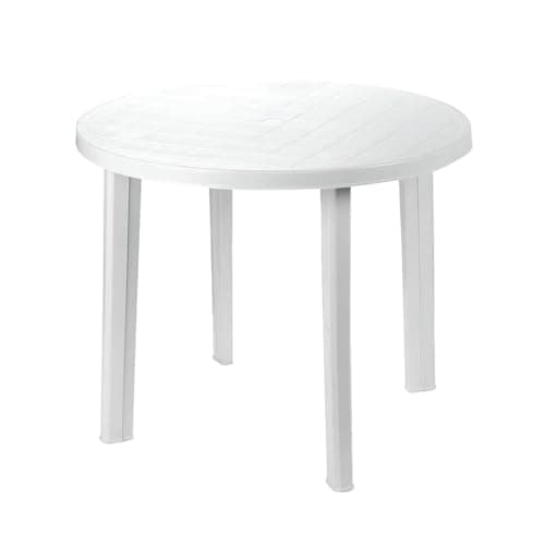 Image of IPAE-Progarden Tondo Round Table, Plastic, White, 90 x 90 x 72 cm