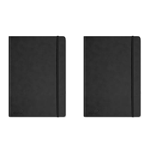 Image of Silvine Executive Soft Feel Notebook Ruled with Marker Ribbon 160pp 90gsm A4 Black Ref 198BK (Pack of 2)