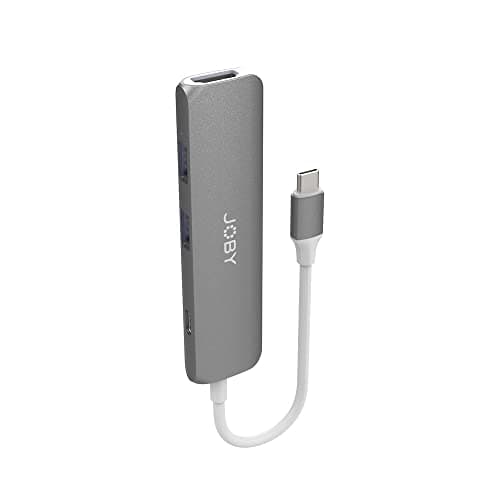 Image of JOBY USB C Hub with HDMI 4K, 2 USB-A 3.0 sockets, USB C PD, USB Multi-socket, USB Hub