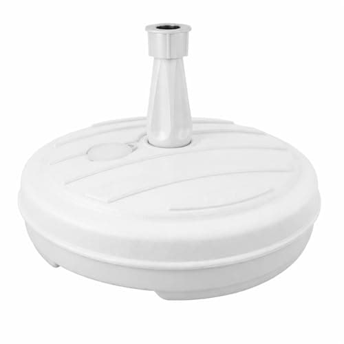 Image of 13L Garden Parasol Base Stand – Heavy Duty Umbrella Stand for Patio, Garden & Balcony – Stable, Durable & Weatherproof – Fill with Sand or Water | Fits 18–32mm Poles, Black or White (White)