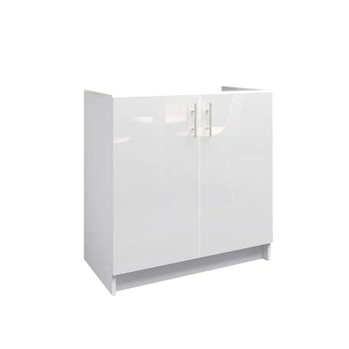 Image of JD Greta Fixed Height 800mm Kitchen Sink Base Cabinet Floor Unit (Without Worktop) – White Gloss