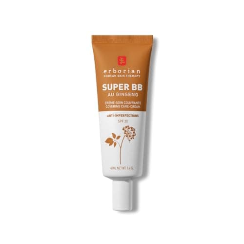 Image of Erborian - Super BB Cream with Ginseng - High Coverage Tinted Face Care Anti-Imperfections - Complexion Corrector and Perfecter - Sun Protection SPF 20 - Korean Cosmetic - Caramel 40ml