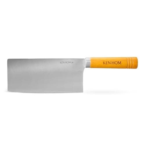 Image of Ken Hom Stainless Steel Cleaver Knife with Wooden Handle, 18 cm/7in, Excellence, Kitchen Knife/Chef Knife, Includes 1 x Chinese Knife, Not Dishwasher Safe, 2 Year Guarantee, KH518